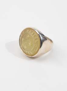 Dave Beamish: NZ Forces Signet Ring - Champagne Glass & Sterling Silver Ring