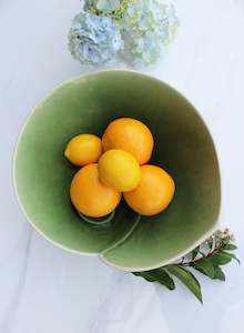 Gifts Under 150: Large Nautilus Shell Bowl - Dark Green