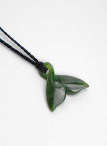 Carved Pounamu Whale Tail Pendant