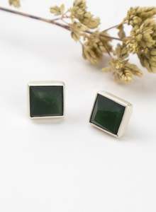 Facetted Pounamu Box Studs