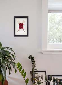 Single X Huia Feather Framed