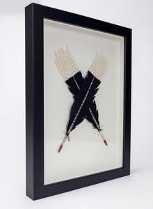 Single X Huia Feather Framed