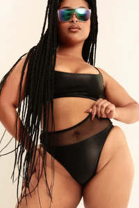 Pole Bottoms: Reversible High Cut - Beige/Black