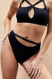 Pole Bottoms: Hannah Low Waist - Adjustable Cut Out Low Waist Bottom
