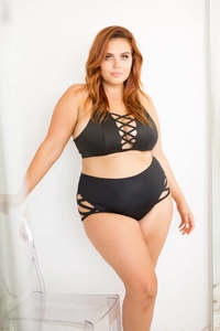 Lunalae: Alexi Criss Cross High Neck Racerback Top