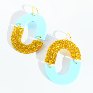 Hagen Co: Jive Talking - Pale Blue/Gold Glitter