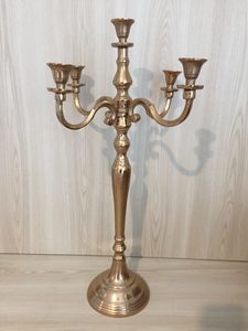 5 Cup Metal Candelabra Tall – Copper