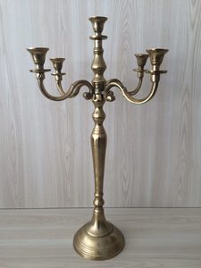 5 Cup Metal Candelabra Tall – Gold