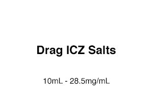 Vape Juice E Liquid: DRAG ICZ Salts 10mL - 28.5mg/mL Nicotine (50mg/mL Nic Salt)