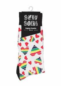 Sexy Socks - Rainbow Pride Hearts