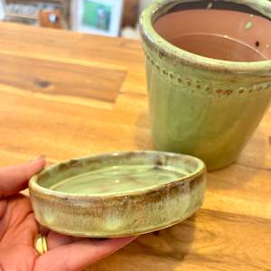 Glazed Green Flower Pot Saucer - 12cm