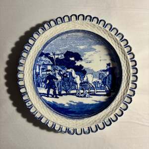 Vintage Treasure: Vintage Blue & White Plate - Doctor Syntax Sells Grizzle'