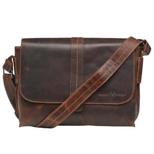 Greenwood Leather | 'Christoph' Unisex Messenger Bag - Sandel