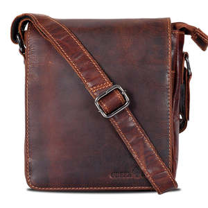 Accessories: Greenwood Leather | 'Luna' Leather Shoulder Bag - Sandal