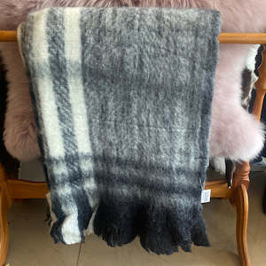 Bedroom: Black and White checked Throw