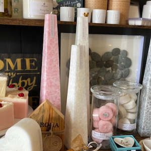 Think Pink: Living Light Candles | Peony Rose - Blush- Icicle Candles