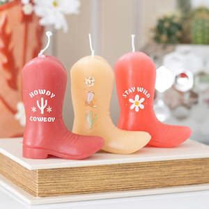Candle: Set of 3 Cowboy Boot Candles
