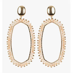 Accessories: HAVEN | Baja Oval Earring Bisque