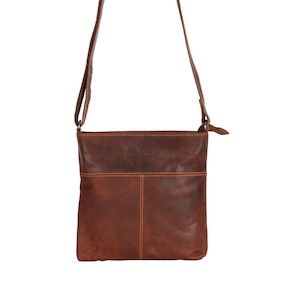 Accessories: Greenwood Leather | Leather Shoulder Bag in Sandal