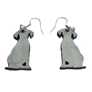 Jewellery: Dog Silhouette Wooden Earrings
