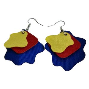Jewellery: Bright Fabric 'Splodge' Earrings