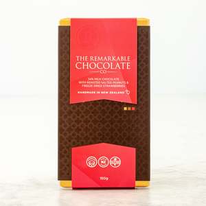 Luxury Bars: Salted Peanut & Strawberry | 34% Milk Chocolate Block