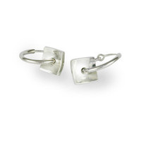 Products: Silver Square Domed Hoop Earrings Jens Hansen