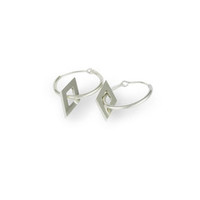 Products: Silver Diamond Shape Hoop Earrings Jens Hansen