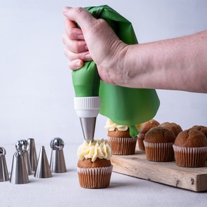 Baking Trays Tins: Reusable Piping Bag Set with Nozzles