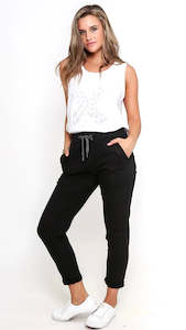 Bottoms: Riley Denim Joggers Black