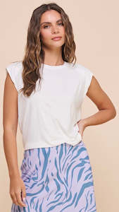 Tanks Camis: Maze Muscle Tee White