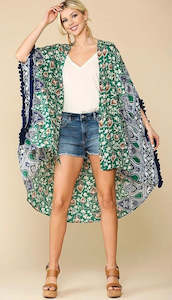 Monaco Tassel Trim Kimono