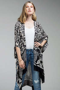 Kimonos 1: Peacock Print Kimono Chocolate