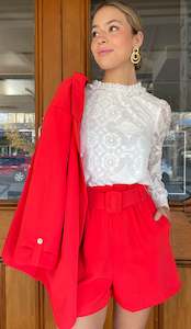 Shorts 1: Bianca Belted Shorts Tomato