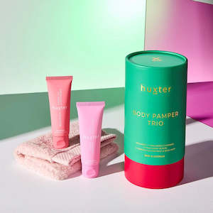 Beauty Wellness: Body Pamper Trio Emerald Green With Bright Pink