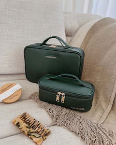 Bags Clutches: The Georgie Fifi Cosmetic Set Forest Green