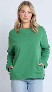 Knit Tops: Newport Pocket Crew Basil