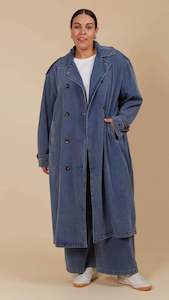 Jackets Outerwear: Freya Trench Coat Denim