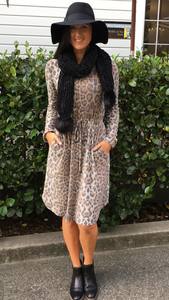 Vera Long Sleeve Dress Brown