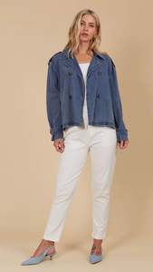 Freya Crop Trench Denim