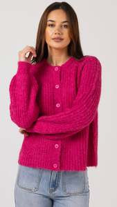Basics: Corinne Cardigan Fuchsia