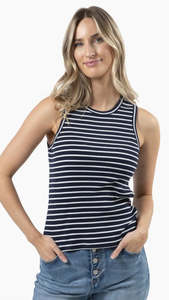 Rachel Tank Navy - White