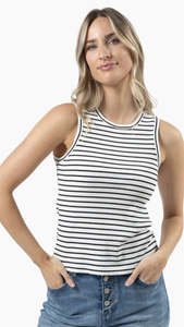 Rachel Tank White - Black