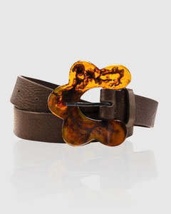 Belts 1: Boom Shankar Flower Belt Chocolate Pebble