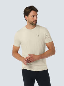 Mens Sale 1: No Excess Round neck t-shirt with rolled sleeve cuffs and subtle logo print