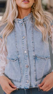 Billie Denim Vest Washed Blue
