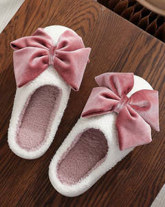 Velvet Bow Slippers