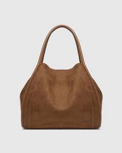 Sutton Suedette Shoulder Bag Tan