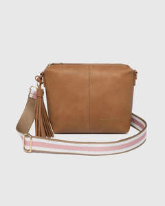 Bags Clutches: Kasey Stripe Crossbody Bag Camel