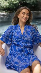 Midi Dresses: Eugenie Dress Corfu Cobalt